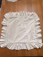 Samtkissen mit Volant, creme-weiss, 50x50cm Top Zustand