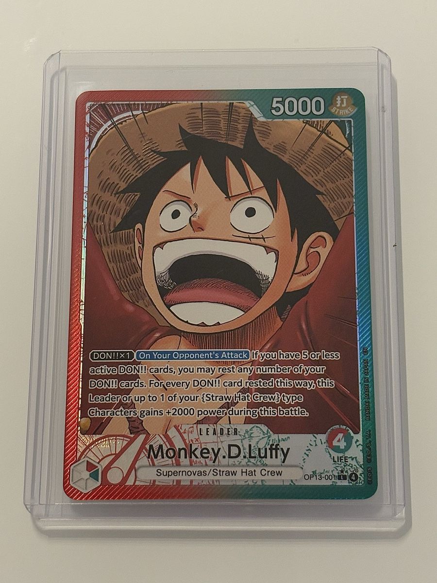 Bandai Cartes à collectionner: One Piece TCG - Monkey.D.Luffy OP13-001 Leader – Neuf (Voir description) à Pieterlen par Mira_o7