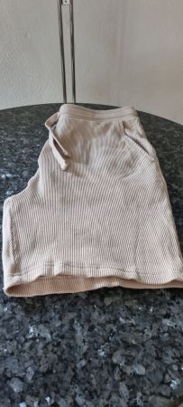 Herren Lounge Shorts beige Grösse M mit Struktur