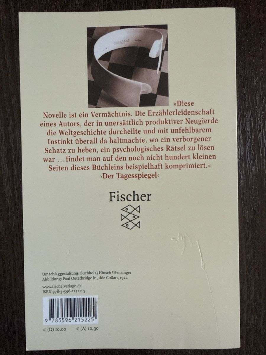 Libri: Schachnovelle Stefan Zweig – Usato da Gränichen venduto da cat_lady 1