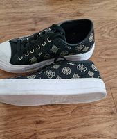 Guess Sneaker Gr. 37 schwarz gold Glitzer Plateau Schuhe
