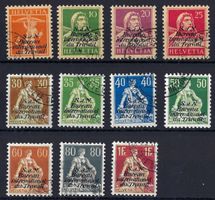 Verwaltungsmarken BIT (D IV) Katalog-Nr. 1-11, gestempelt
