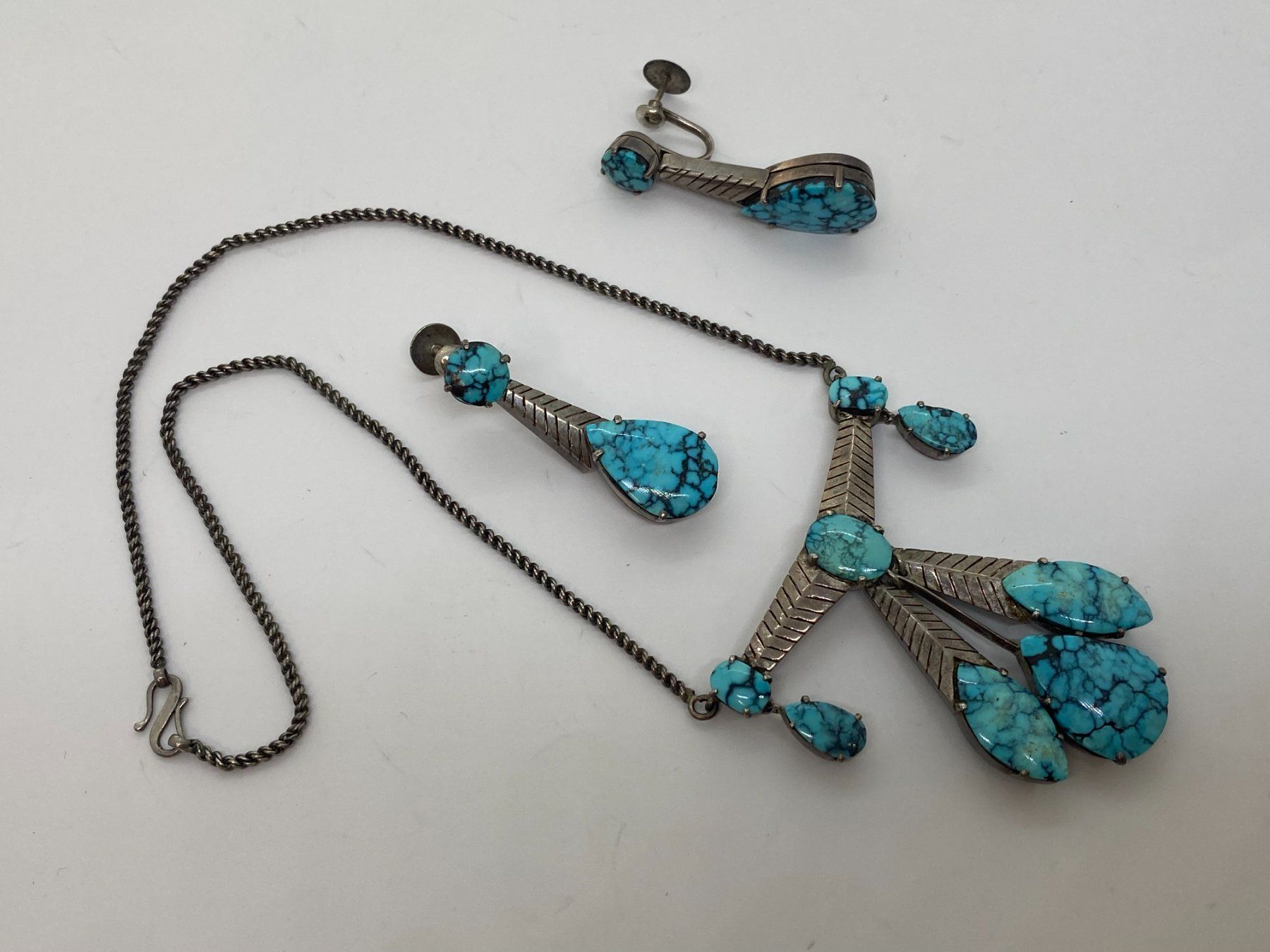 Catenine: Collier mit Ohrschmuck Türkis 45cm Silber /i424 – Usato da Bern venduto da JMsoehne1987 4