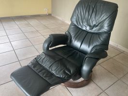 Relaxsessel aus Leder, drehbar, manuell verstellbar