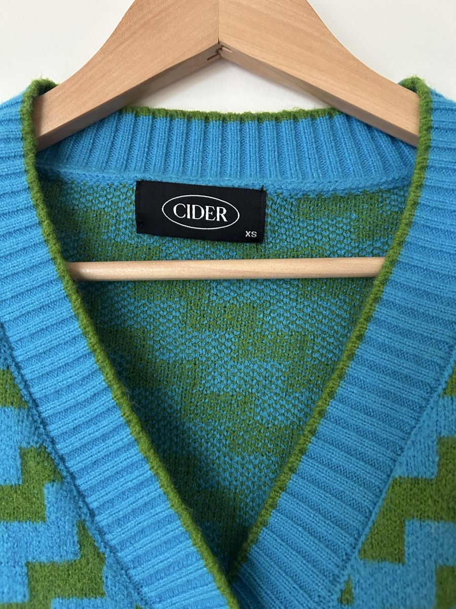 Maglioni & Felpe: Cider blue & green zig zag cardigan – Usato da Zürich venduto da ori_9dcy 1