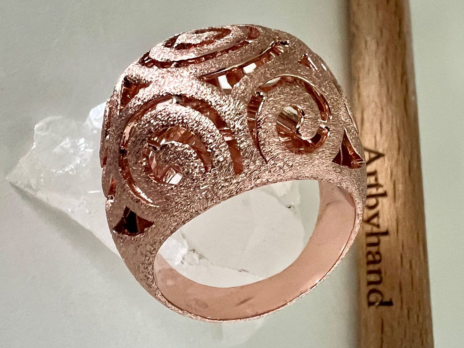 Bagues: Statement Ring Roségolden Spiral Design durchbrochen Gr. 62 – D'occasion à Ruswil par artbyhand