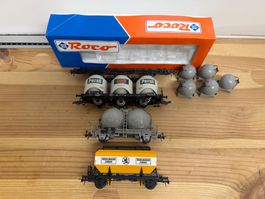 Spur H0 AC/DC 4er Set Roco Güterwagen verschiedene Betreiber