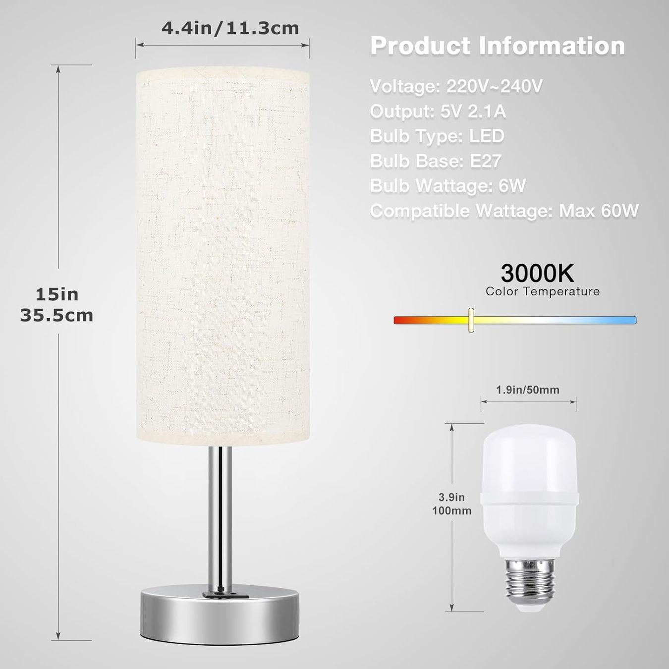 Lampen: Nachttischlampe Touch Dimmbar, Tischlampe mit Ladefunktion – Neu und originalverpackt aus Nuglar von SaleRitter 6