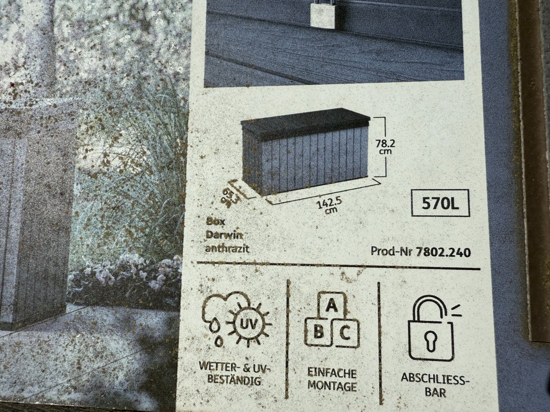 Box contenitori: Grosse, graue Gartenbox / Auflagenbox! – Usato da Gontenschwil venduto da colibri24. 3