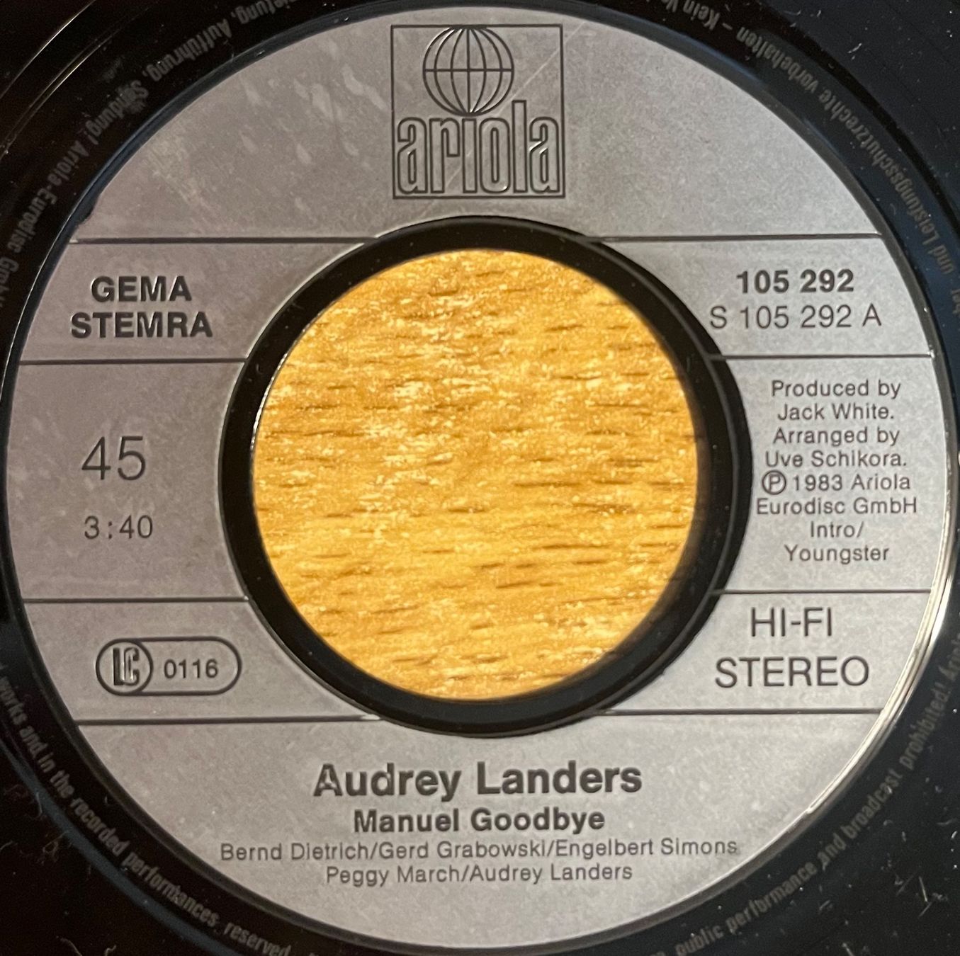 Dischi in vinile: AUDREY LANDERS - MANUEL GOODBYE – Usato da Bussigny venduto da vinyl-pas-cher 2
