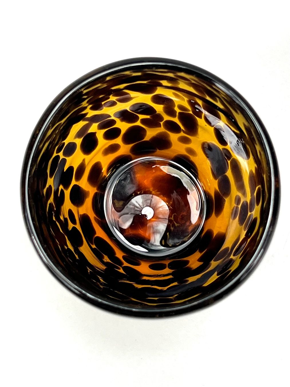 Bicchieri: LEOPARD-GLAS Bernstein braun Murano-Stil Windlicht Trinkglas – Usato da Zürich venduto da Arche_Brockenhaus 3