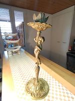 Jugendstil Kerzenhalter Messing Bronziert um 1900j. Top