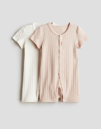 H&M 2 Baby Kurzarm Pyjamas Gr. 86 - NEU - 100% Bio-Baumwolle