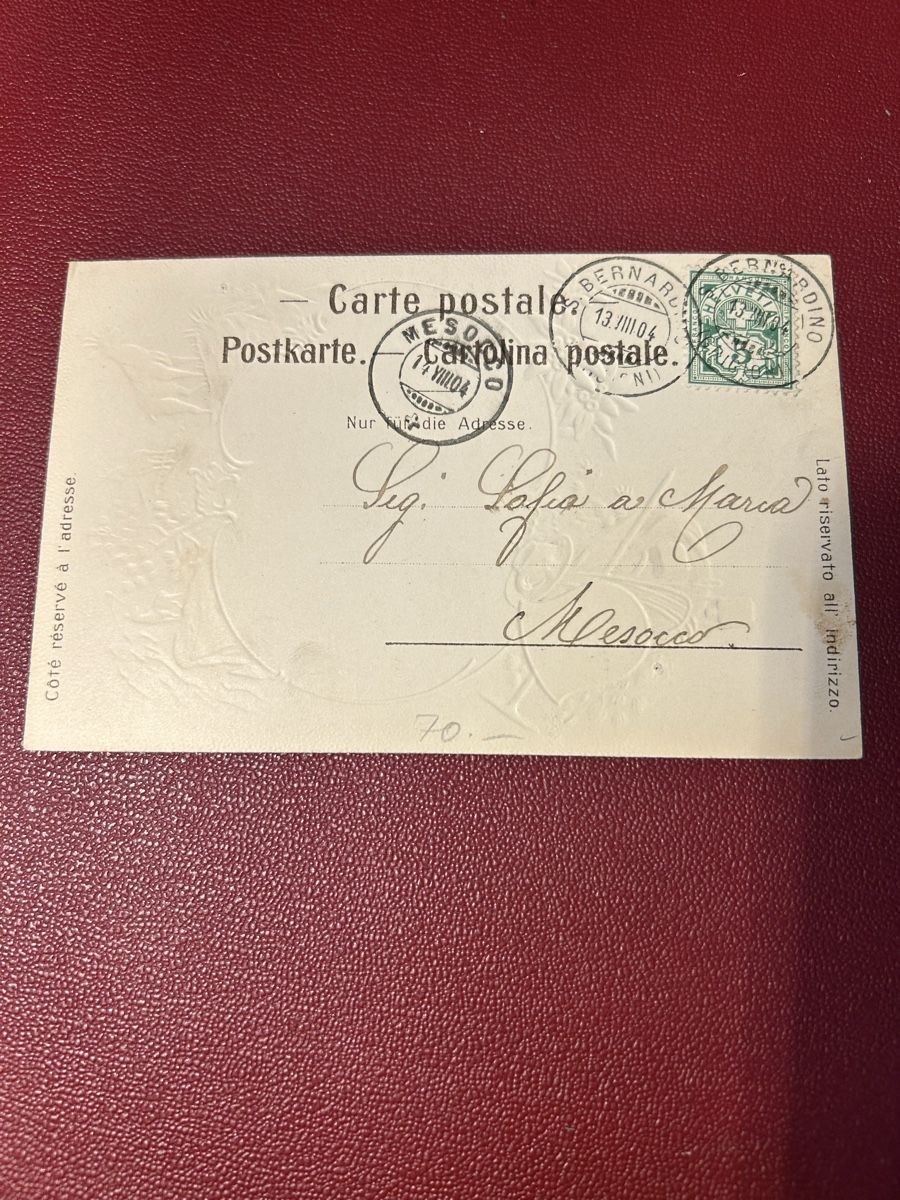 Cartes postales: San Bernardino Ospizio 1904 – D'occasion à Breganzona par Milesbo 1