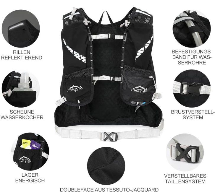 Zaini: Outdoor Laufrucksack + 2L Wasserblase – Nuovo e nell'imballaggio originale da Geneve venduto da Titi2008 1
