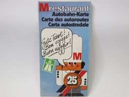 1977 Strassenkarte 25 Jahre Migros Restaurant Autobahnkarte