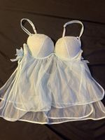 Verführerisches Neglige, Gr. 70C, Hellblau, Spitze