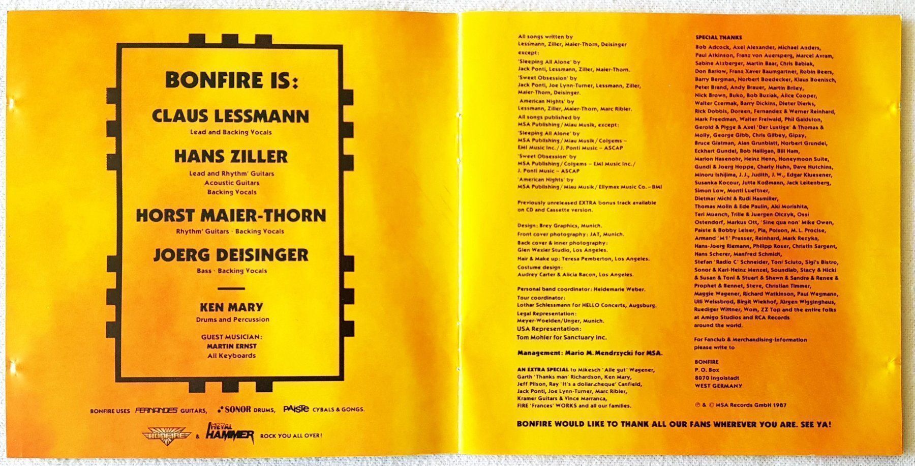 CDs: Bonfire – Fire Works - CD - 1987 - First Press - MSA Records – D'occasion à Uster par Zardodel 4
