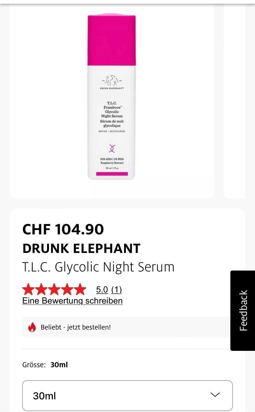 Sephora Cura del viso: Drunk Elephant T.L.C Serum, neu, Ladenpreis CHF 104.90 – Nuovo e nell'imballaggio originale da Zürich venduto da deruja 4