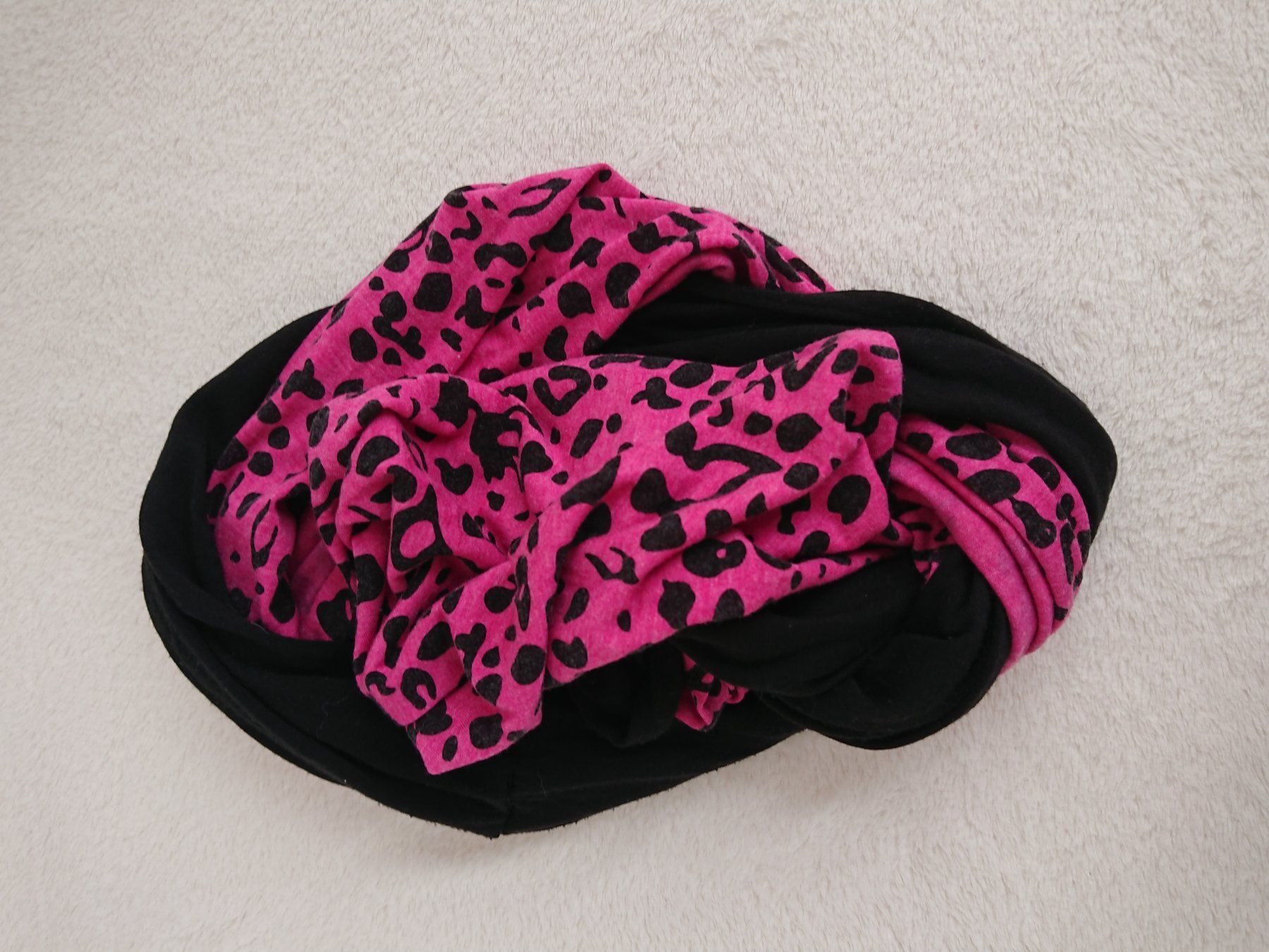 Foulard & Sciarpe: Mädchen Loop Schal Pink Schwarz Leo ca. 20cm x 80cm – Usato da Hallau venduto da CHACLA 1
