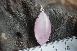 Kunzit  Navette   Anhänger Rosa   925 Silber