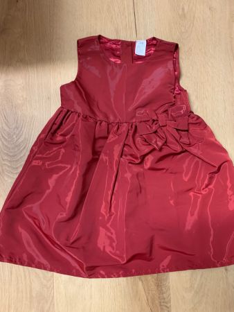 Festliches rotes Kinderkleid mit Schleife, Grösse 92