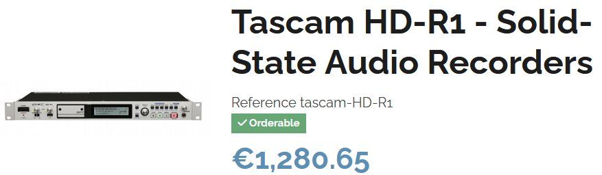 Tascam Registratori: Tascam HD-R1 Digital Recorder – Usato da Collonges venduto da arashee 4