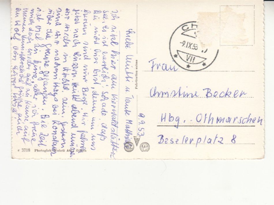 Cartoline postali: Flüelen 1953 – Usato da Bürglen TG venduto da StampGraf 1
