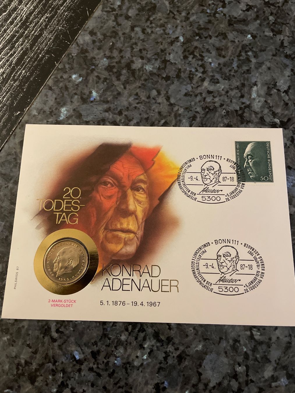 Alle Münzen: Numisbrief 20.Todestag Konrad Adenauer – Neu (gemäss Beschreibung) aus Schlossrued von Julio25