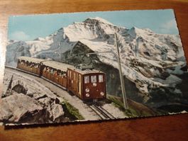 Schynige-Platte-Bahn, mit Jungfrau Joch, um 1950 farbig