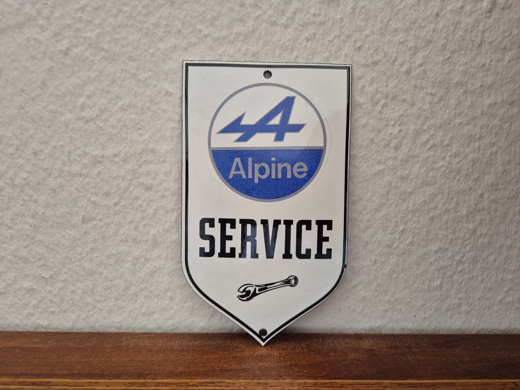 Alpine Insegne: Emailschild Alpine Service Auto Werkstatt Emaille Schild – Nuovo (secondo la descrizione) da Schaffhausen venduto da pfanis09