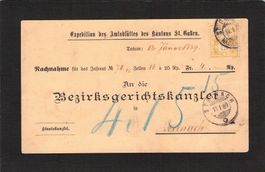 Bezirksgerichtskanzlei Sirnach mit SBK Nr. 63 A , 18.l.1889