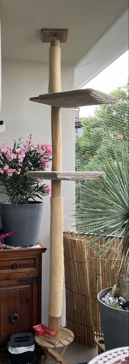Tiragraffi: Katzenbaum mit Kratzmöglichkeit und 2 Sitzflächen – Usato da Basel venduto da Wiub