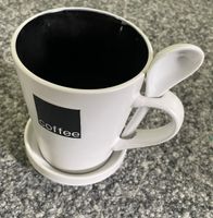 Kaffeetasse mit Löffel und Untertasse - Neu & Original!