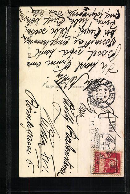 Cartoline postali: AK Basel, Pauluskirche mit Strasse, 1928 – Usato da Berlin venduto da bartko-reher 1