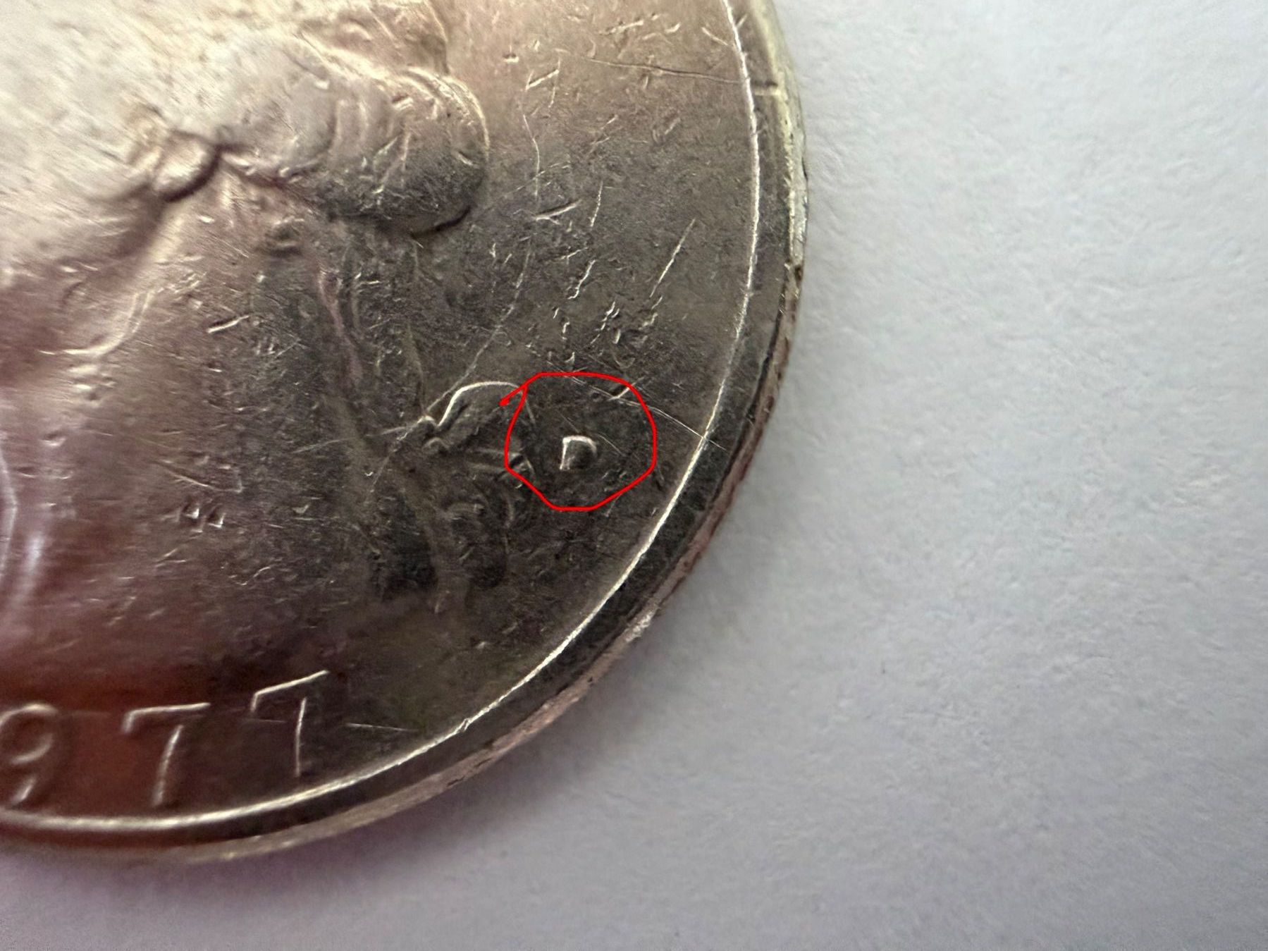 Alle Münzen: Abart Quarter Dollar 1977 filled D Error – Gebraucht aus Uster von elcapo03 2