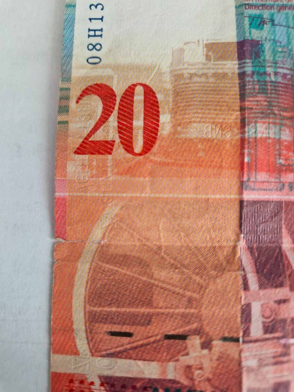 Banknoten: 20 Franken Note alt – Gebraucht aus Urdorf von Mk8902 3