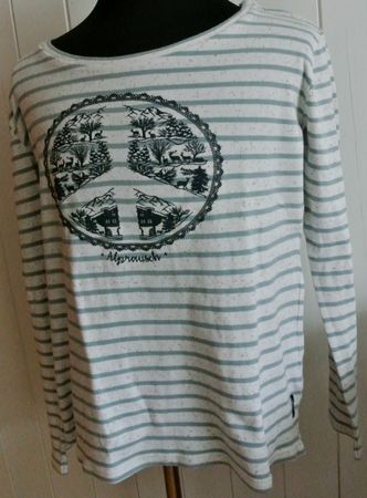 ALPRAUSCH Langarmshirt mit Scherenschnitt Motiv Gr. L