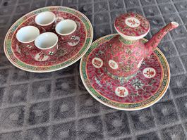 service à thé ou à liqueur chinois vintage, jingdezhen