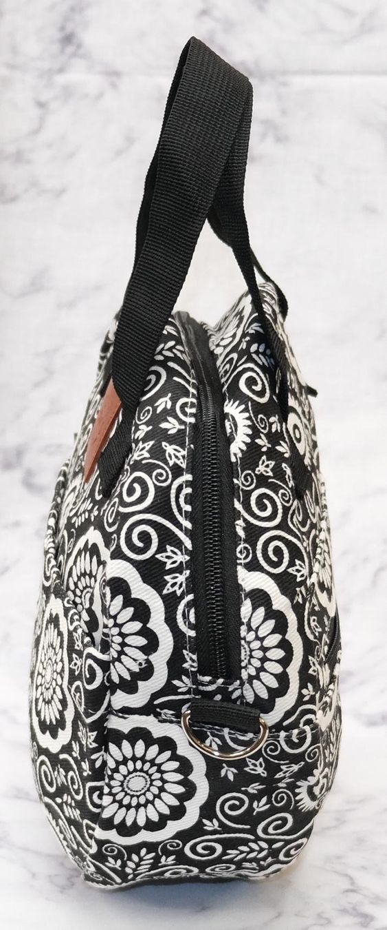 Borse da donna: Runde Tasche als Handtasche oder Umhängetasche, aus Stoff – Nuovo (secondo la descrizione) da Zürich venduto da Masala-Oase 3