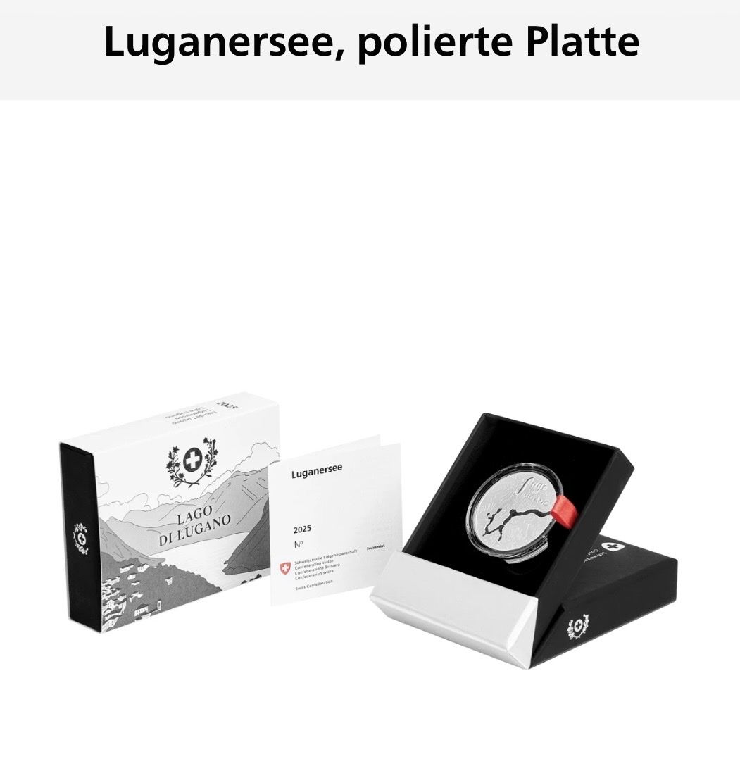 Tutti le monete: Luganersee, polierte Platte – Nuovo e nell'imballaggio originale da Wolhusen venduto da Sss06