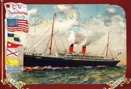 Blechschild-DAMPFSCHIFF-LE HAVRE-NEW YORK
