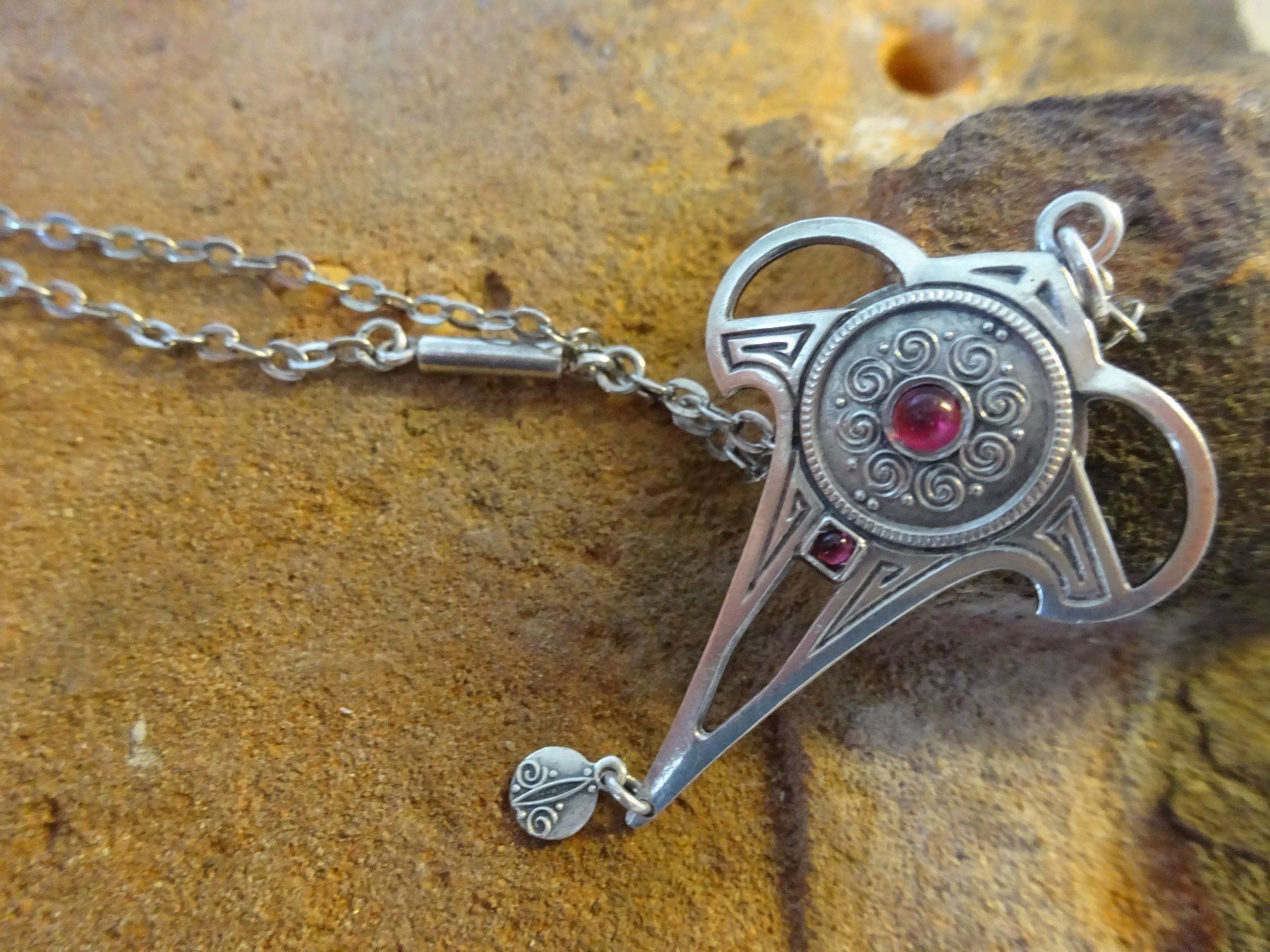 Catenine: Kette Jugendstil Almandin / 800 Silber – Usato da Esslingen venduto da FetteSchnecke 2