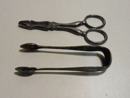 Besteck 2 teilig antik - Messer u Gabel  16.5 cm lang