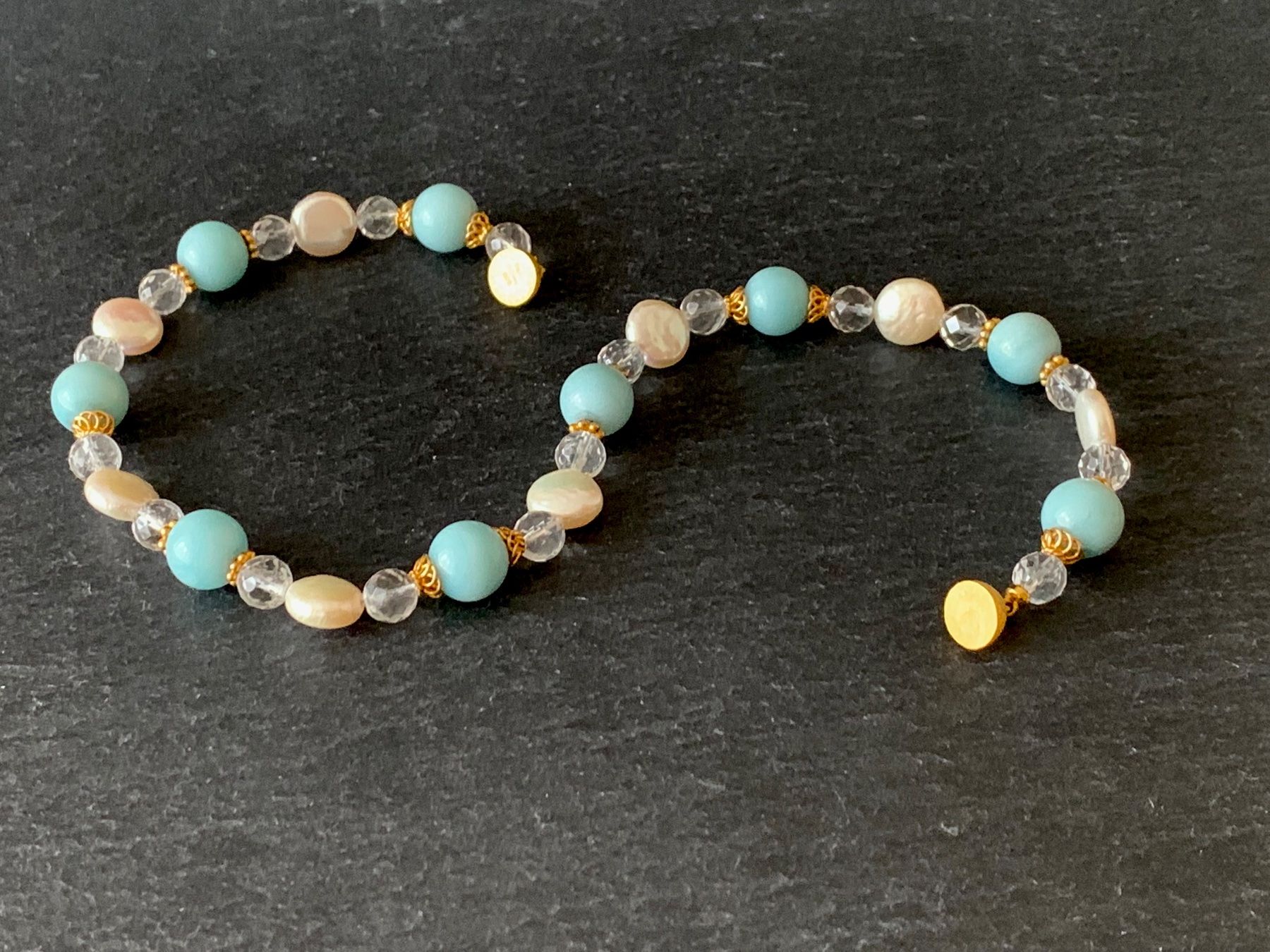 Ketten: Amazonit & Perlen Halskette Vergoldet – Gebraucht aus Rüschlikon von ThereseJewelryDesign 3