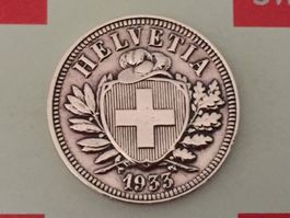 2 Rappen 1933 -vz, nur 1,0 Mio!
