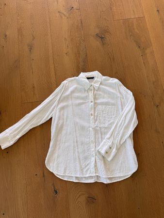 Zara Leinenhemd in Weiss Gr. S