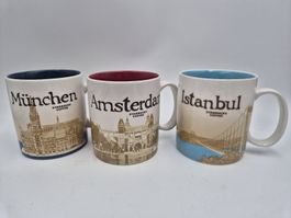 Starbucks Collector Tassen München, Amsterdam, Istanbul Set