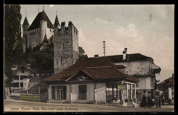 Ansichtskarten: AK Thun, Berntor, alte Ringmauer und Schloss – Gebraucht aus Berlin von bartko-reher