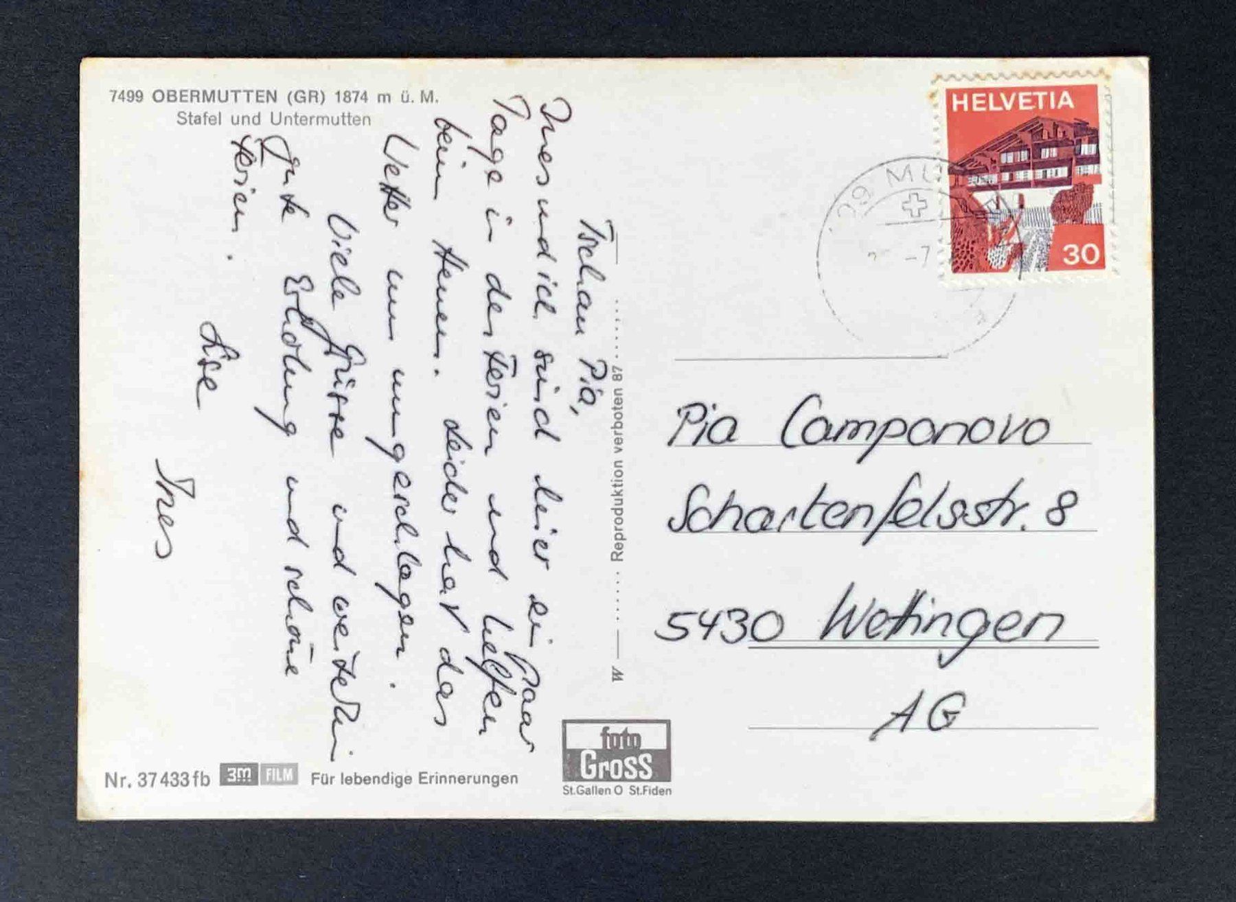Cartoline postali: AK Obermutten GR Stafel und Untermutten – Usato da Goldau venduto da artelier1 1